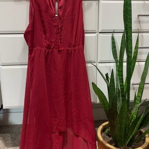 Express- red high low dress